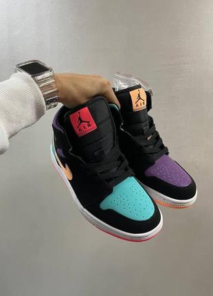 Кросівки жіночі рефлектив nike air jordan 1 mid multicolor reflective женские кроссовки найк аир джордан рефдектив4 фото