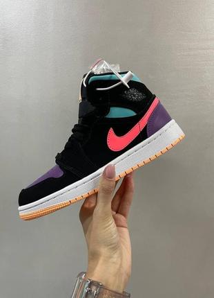 Кросівки жіночі рефлектив nike air jordan 1 mid multicolor reflective женские кроссовки найк аир джордан рефдектив2 фото