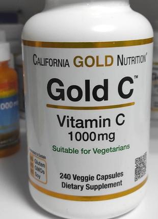Gold c, витамин c, 1000 мг, 240 вегетарианских капсул