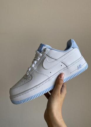 Nike air force 1 white blue 5 жіночі кросівки найк аір форс