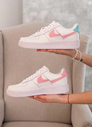 Nike air force 1 lx wmns white pink blue женские кроссовки найк аир форс3 фото