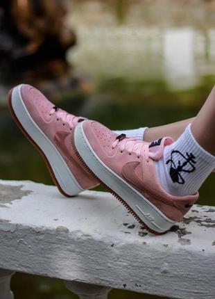 Nike air force 1 sage pink white 1 женские кроссовки найк аир форс/  розовые3 фото