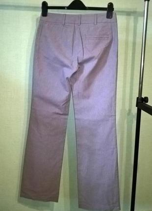 Котоновые серые брюки в полоску офисный стиль повседневные2 фото
