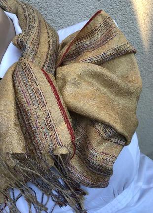 Пашмина100%,кашемир,шарф,палантин с бахромой6 фото