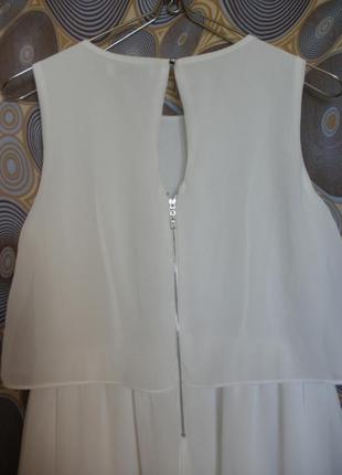 Миле біле коротке плаття exquiss's paris з отлетной кокеткою6 фото
