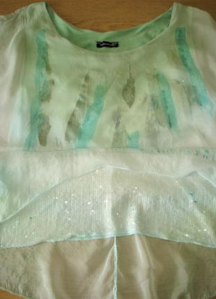 Шелковая блуза-туника  с удлиненной спинкой   48-50 р италия8 фото