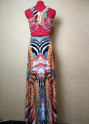 Трикотажна довга сукня платье сарафан з відкритою спиною