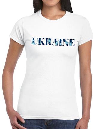 Футболка з принтом "ukraine синя напис" push it