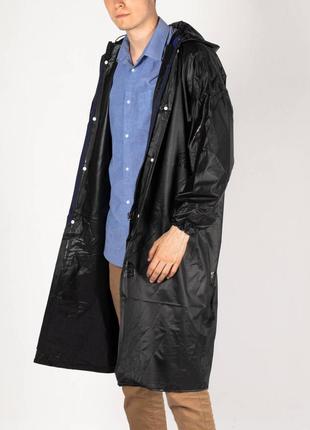 Дощовик плащ непромокальний чоловічий чорний на кнопках 9928