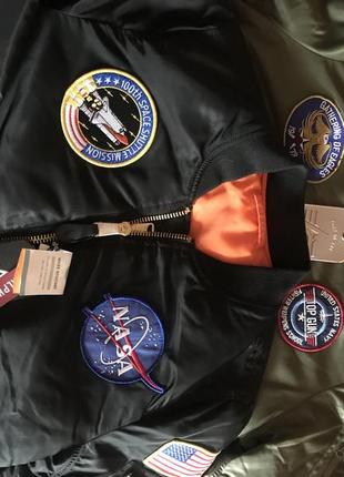 Куртка-бомбер nasa ma-1 bomber jacket w alpha industries6 фото