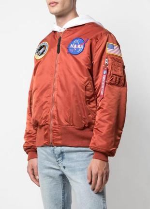 Мужская куртка бомбер nasa ma-1 bomber jacket  alpha industries7 фото