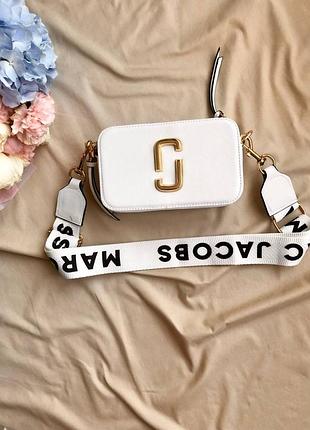Сумка mark jacobs white/black logo 2