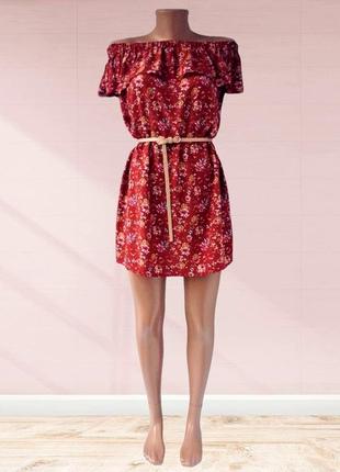 Новое (cток) стильное терракотовое платье primark в цветочный принт. размер uk6/eur34.3 фото