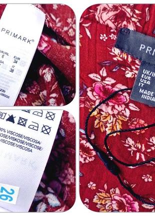 Новое (cток) стильное терракотовое платье primark в цветочный принт. размер uk6/eur34.7 фото