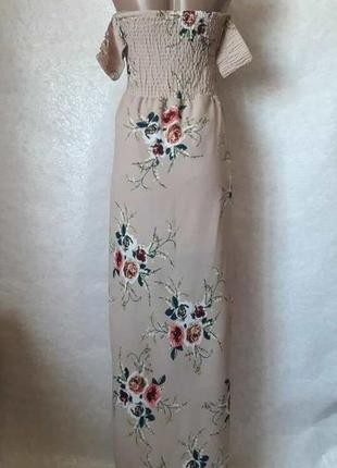 Новое стильное летнее платье/сарафан с открытыми плечиками и шлейфом,размер с-м2 фото