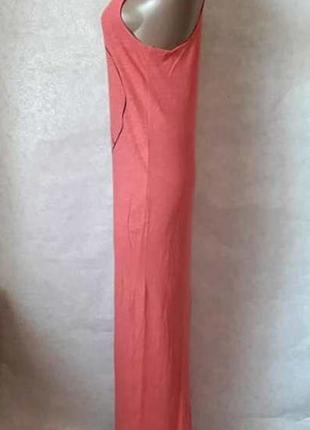 Фирменное h&m 100 % хлопковое платье в пол спортивного стиля кораллового цвета, размер с-м3 фото