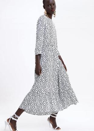 Платье летнее в горошек zara s