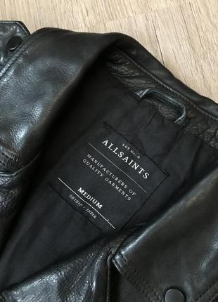 Allsaints байкерська куртка шкіряна косуха5 фото