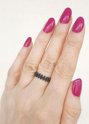 Кільце гематит бісер тренд hand made кільц черн каблучка красивий бижут бохо етно стіл тренд перстень черн плетен бижут