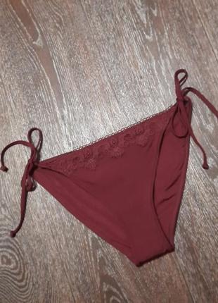Брендові стильні купальні плавки / низ купальника з кружевом р.42 від h & m