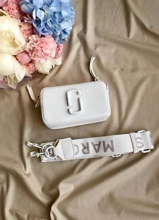 Сумка mark jacobs total white/light beige logo mini 6