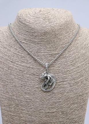 Кулон хамелеон на ланцюжку