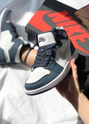 Кросівки чоловічі nike air jordan 1 retro mid navy blue white 2 / чоловічі кросівки найк аїр джордан4 фото