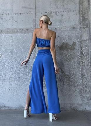 Нереальная синяя юбка - штаны + топ6 фото