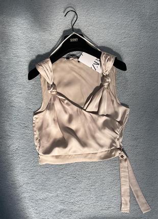 Сатиновый топ блуза zara s