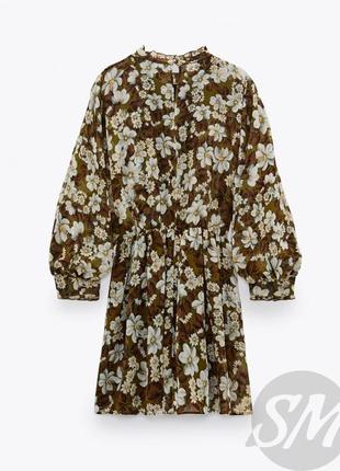 Платье в цветочный принт zara новое4 фото
