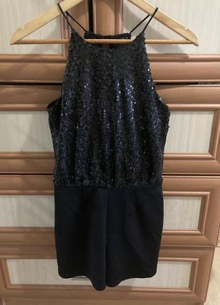 Стильний ромпер «паєтки»з відкритою спинкою