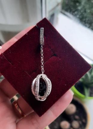 Серьга серёжка серебро циркон 925 проба