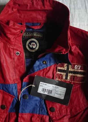 Брендова фірмова лляна куртка napapijri,оригінал,нова з бірками,розмір l-xl,100% льон.5 фото
