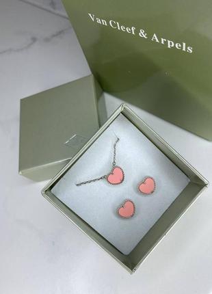 Брендовый комплект серьги+подвеска в стиле van cleef (ван клиф)💥🥰