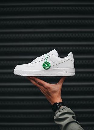 Мужские кожаные кроссовки nike air force 1 white#найк