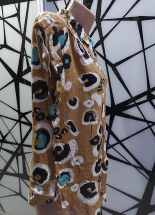 Летняя блуза горчичного цвета леопардовый принт river island 46-489 фото
