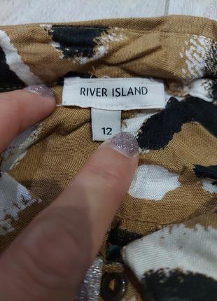 Летняя блуза горчичного цвета леопардовый принт river island 46-488 фото