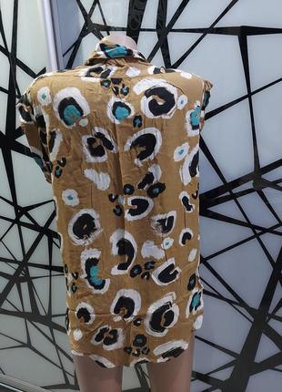 Летняя блуза горчичного цвета леопардовый принт river island 46-4810 фото