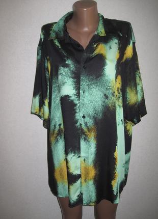 Вискозная рубашка c коротким рукавом faded размер xl