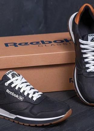 Кроссовки черные мужские из натуральной кожи. кросівки рибок reebok. 40-45 р2 фото