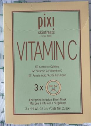 Тканинна маска pixi vitamin c energizing infusion sheet mask, 3 шт.2 фото