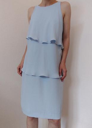 Шифонова сукня шифонове плаття ярусне плаття next блакитна сукенка голуб плаття міді