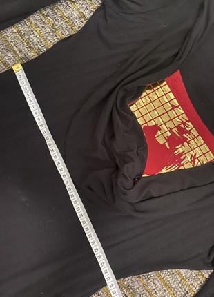 Базове чорне плаття міді з червоним лаковим поясом довгий рукав s m6 фото