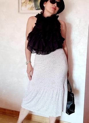 Юбка спідниця міді віскоза горошек