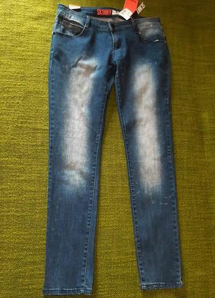 Стильні сині джинси скінні skinny marshmallow denim. розмір-42.