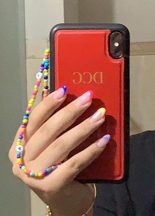 Бісерний тримач для телефону, підвіска на телефон. ремінець на руку.