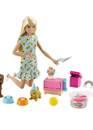Лялька барбі вечірка для цуценят barbie doll & puppy party playset