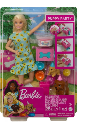 Лялька барбі вечірка для цуценят barbie doll & puppy party playset1 фото