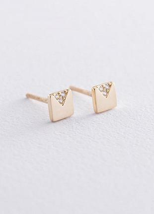 Сережкі  гвоздикі золото  на закрутках