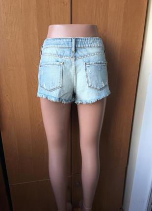 Джинсові рвані шорти рваний край topshop moto hotpant3 фото